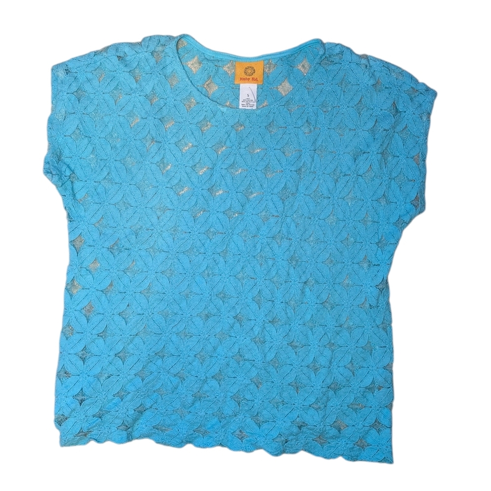 Ruby Rd Sheer Blue Top Size Small
